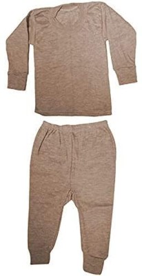 ELEGANCE ERA Top - Pyjama Set For Baby Boys & Baby Girls(Brown, Pack of 1)