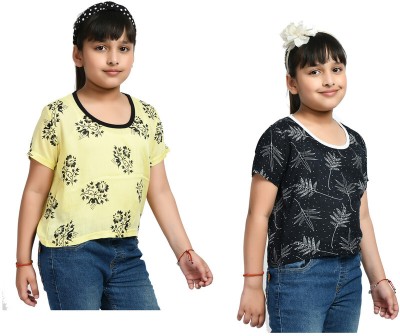 Indistar Girls Casual Rayon Crop Top(Multicolor, Pack of 2)