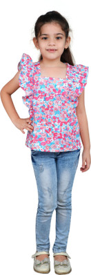 Funshine Girls Casual Pure Cotton Top(Pink, Pack of 1)