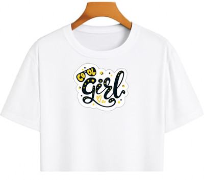 Loom & Line Girls Casual Cotton Blend Crop Top(White, Pack of 1)