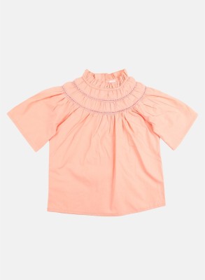 V-MART Girls Casual Rayon Top(Pink, Pack of 1)