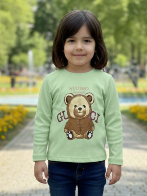 SAALVIA Girls Casual Cotton Lycra Blend Crop Top(Light Green, Pack of 1)