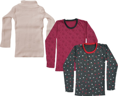 KAYU FAB Girls Casual Fleece Sweater Top(Multicolor, Pack of 3)