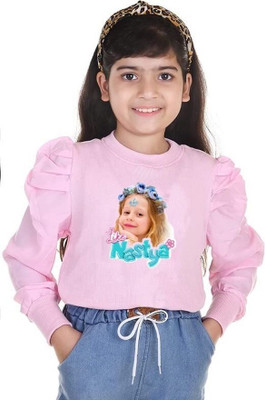 Zalorawear Girls Casual Cotton Blend Full Sleeve Top(Pink, Pack of 1)