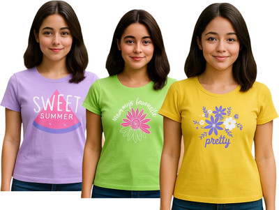 FABROYZ Girls Casual Pure Cotton Top(Multicolor, Pack of 3)