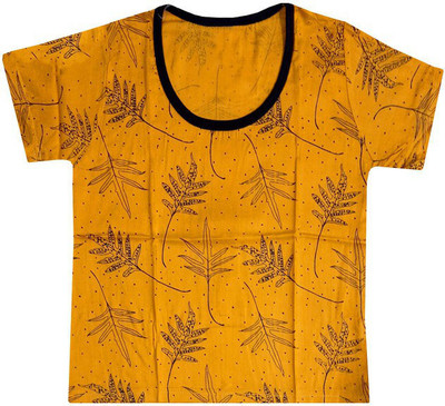 IndiWeaves Girls Casual Rayon Top(Yellow, Pack of 1)