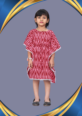 SELVIFAB Girls Crepe A-line Top(Red, Pack of 1)