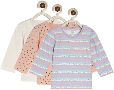 MINI KLUB Baby Girls Pure Cotton Knit Top(Multicolor, Pack of 3)