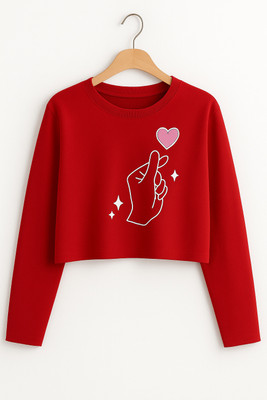 Prinsoo Girls Casual Cotton Blend Crop Top(Red, Pack of 1)