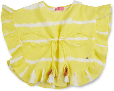 GINI & JONY Girls Casual Cotton Blend Top(Yellow, Pack of 1)