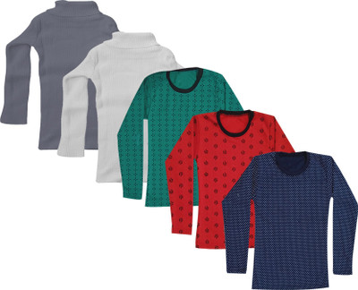 KAYU FAB Girls Casual Fleece Sweater Top(Multicolor, Pack of 5)