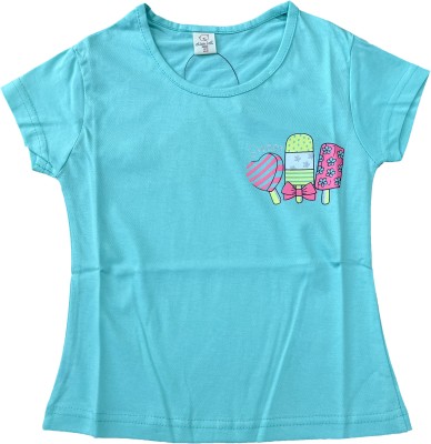 RAGVEE Girls Casual Cotton Blend Top(Blue, Pack of 1)