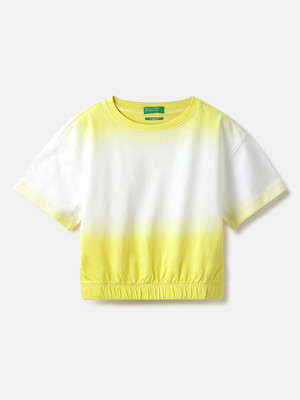 United Colors of Benetton Girls Pure Cotton Top(White, Pack of 1)