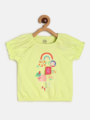 MINI KLUB Baby Girls Casual Pure Cotton Knit Top(Green, Pack of 1)