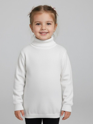 salvia Girls Casual Wool Blend Full Sleeve Top(White, Pack of 1)