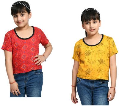 KAYU FAB Girls Casual Rayon Top(Multicolor, Pack of 2)