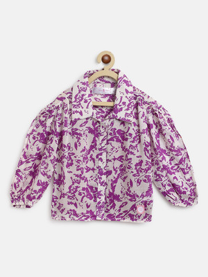 TALES & STORIES Girls Casual Viscose Top(Purple, Pack of 1)