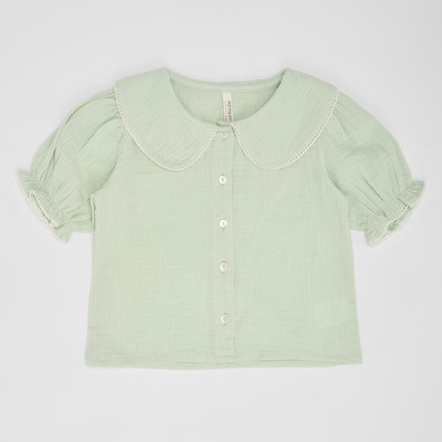 Pantaloons Junior Girls Cotton Blend A-line Top(Green, Pack of 1)