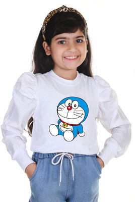 Zalorawear Girls Casual Cotton Blend Top(White, Pack of 1)