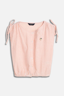 Allen Solly Girls Casual Pure Cotton Top(Pink, Pack of 1)