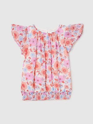 MAX Girls Casual Polyester Blouson Top(White, Pack of 1)