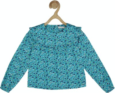 PETER ENGLAND Girls Casual Viscose Blouson Top(Blue, Pack of 1)