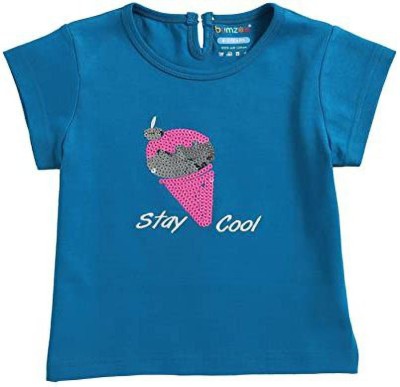 BUMZEE Baby Girls Cotton Blend Strap Top(Blue, Pack of 1)