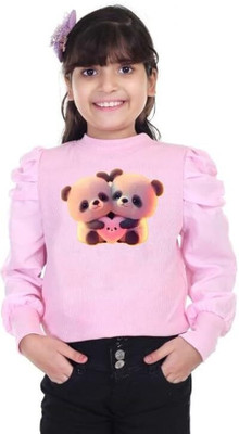 AZARZA FASHION Girls Casual Cotton Blend Raglan Top(Black, Pack of 1)