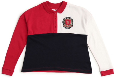 U.S. POLO ASSN. Girls Casual Pure Cotton Top(Red, Pack of 1)