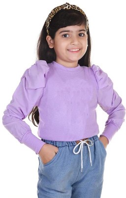 Karl Foerster Girls Casual Cotton Blend Top(Purple, Pack of 1)