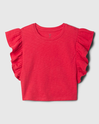 GAP Girls Casual Pure Cotton Knit Top(Red, Pack of 1)