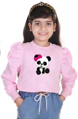 Zarmin Girls Casual Cotton Blend Full Sleeve Top(Pink, Pack of 1)