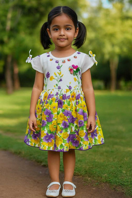 Buble Duble Girls Casual Cotton Blend Top(Multicolor, Pack of 1)