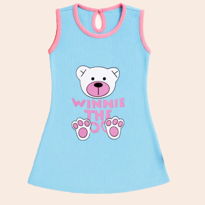 CERABI Girls Casual Pure Cotton Top(Blue, Pack of 1)