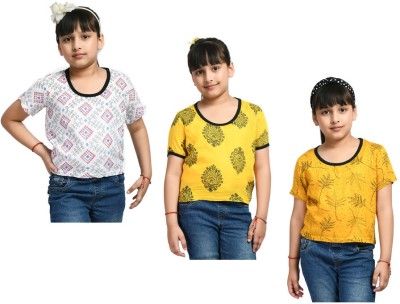 Indistar Girls Casual Rayon Crop Top(Multicolor, Pack of 3)