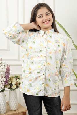 Miss & Chief Girls Casual Polyester Top(Yellow, Pack of 1)