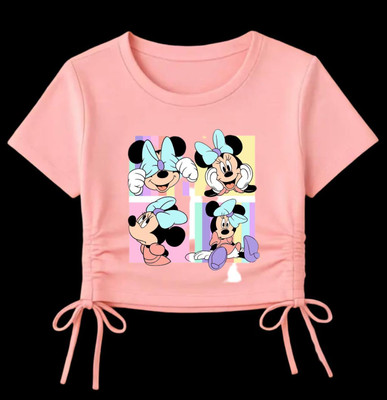 XYZ PRO Girls Casual Cotton Blend Crop Top(Pink, Pack of 1)