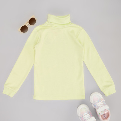 Pantaloons Junior Girls Cotton Blend A-line Top(Green, Pack of 1)