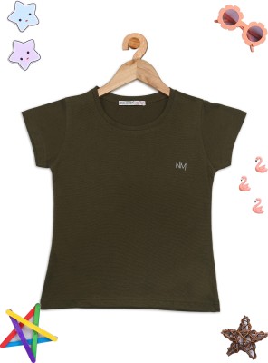 PAMPOLINA Girls Casual Cotton Blend Top(Dark Green, Pack of 1)