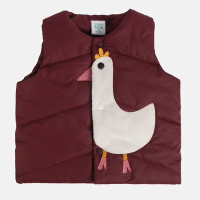 MINI KLUB Baby Girls Polyester A-line Top(Maroon, Pack of 1)