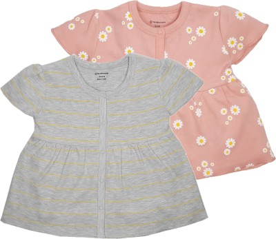 My Milestones Baby Girls Casual Pure Cotton Top(Pink, Pack of 2)