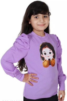 Karl Foerster Girls Casual Cotton Blend Top(Purple, Pack of 1)