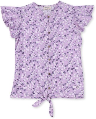 GINI & JONY Baby Girls Casual Cotton Blend Woven Top(Purple, Pack of 1)