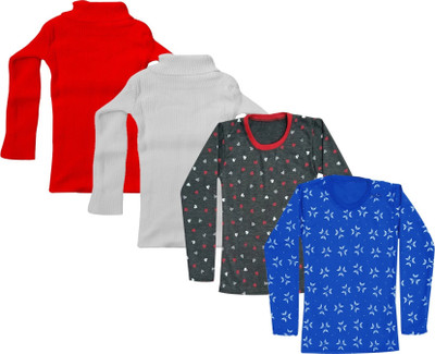 KAYU FAB Girls Casual Fleece Sweater Top(Multicolor, Pack of 4)