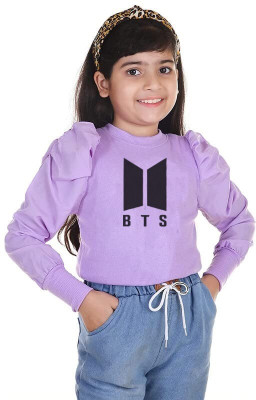 Zarmin Girls Casual Cotton Blend Full Sleeve Top(Purple, Pack of 1)