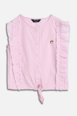 Allen Solly Girls Casual Pure Cotton Top(Pink, Pack of 1)