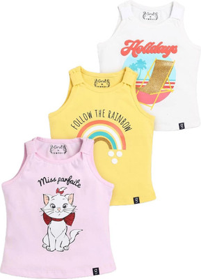 Ginie Girls Casual Cotton Blend Top(Multicolor, Pack of 3)