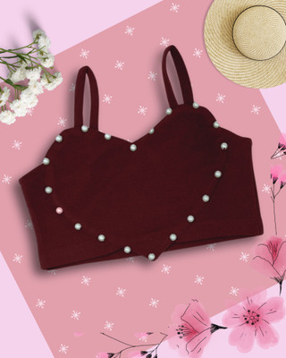 ADDYVERO Girls Party Polyester Cami Top(Maroon, Pack of 1)