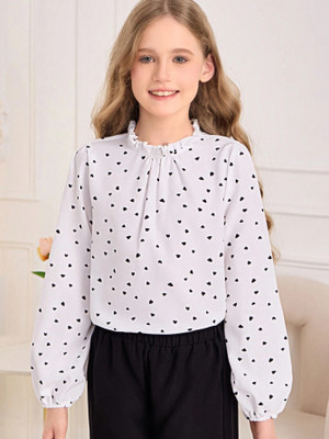 PAGHDAL BROTHERS Girls Casual Cotton Lycra Blend Top(White, Pack of 1)