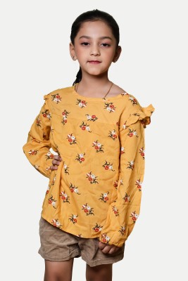 radprix Girls Casual Pure Cotton Blouson Top(Yellow, Pack of 1)